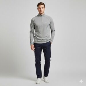 Patagonia Capilene 2 Lightweight 1/4 Zip Long Sleeve Top Men's L Gray Polyester‎